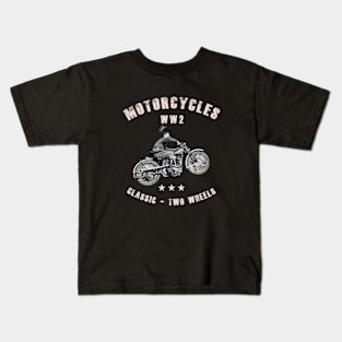 WW2 classic retro motorcycles Kids T-Shirt